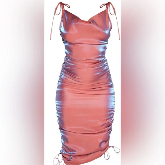 knee length dresses for ladies Fleur du Mal Shine On Metallic Ombre Midi Dress